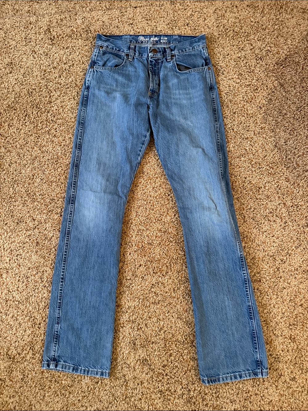 Men's Bootcut Jeans in Medium Blue Denim
